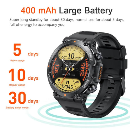 1.39 Inch HD Bluetooth Call Smart Watch Men Sports Fitness Tracker Heart Monitor 400Mah Smartwatch for Android IOS MD56